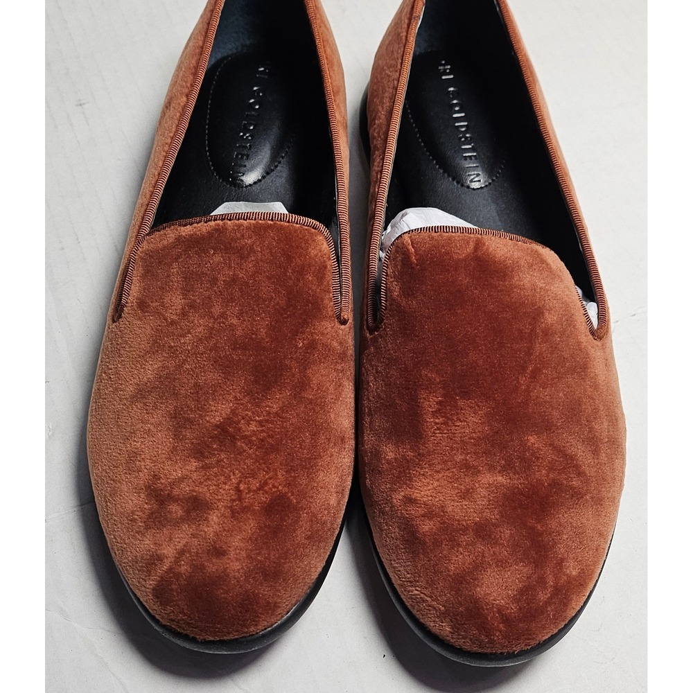 Lori Goldstein LI-Amerie Brown Faux Fur‎ Suede Loafer Flats Women Size 8.5 NEW